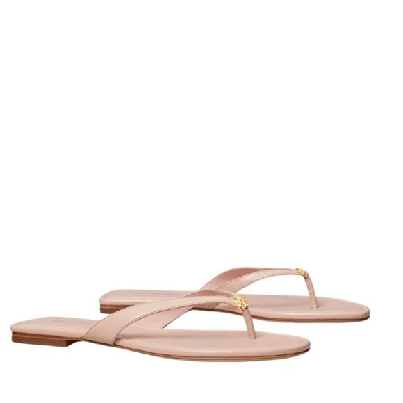 TORY BURCH Women's Capri Leather Flip Flop Sandals SIZE 8.5 NEW - Picture 1 of 7